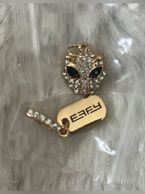 EFFY & Panther Charm Duo Gold‑Tone Crystal Pavé Maximalist Modernity Travel